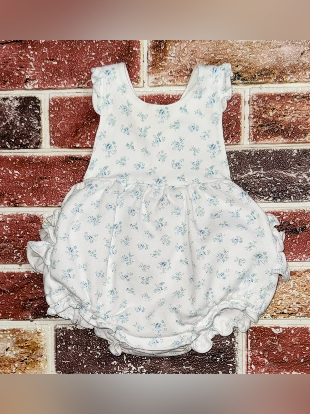 Ralph Lauren dainty blue floral bubble romper 3m baby girls